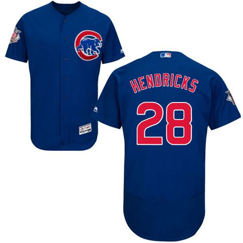 Cubs #28 Kyle Hendricks Blue Flexbase Authentic Collection Stitched MLB Jersey - Click Image to Close